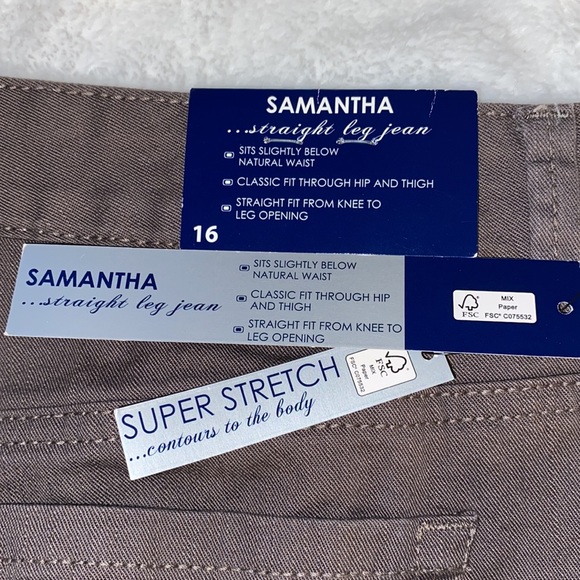 New Bandolino Samantha color chrome size16straight leg jeans - Picture 7 of 10